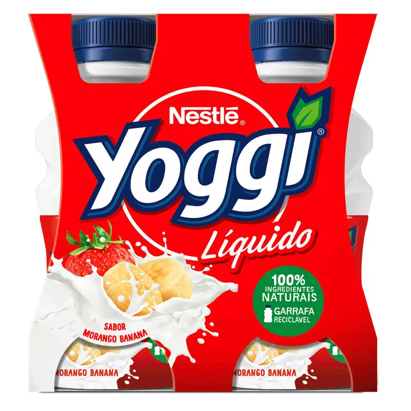 Iogurte Líquido Morango e Banana Yoggi